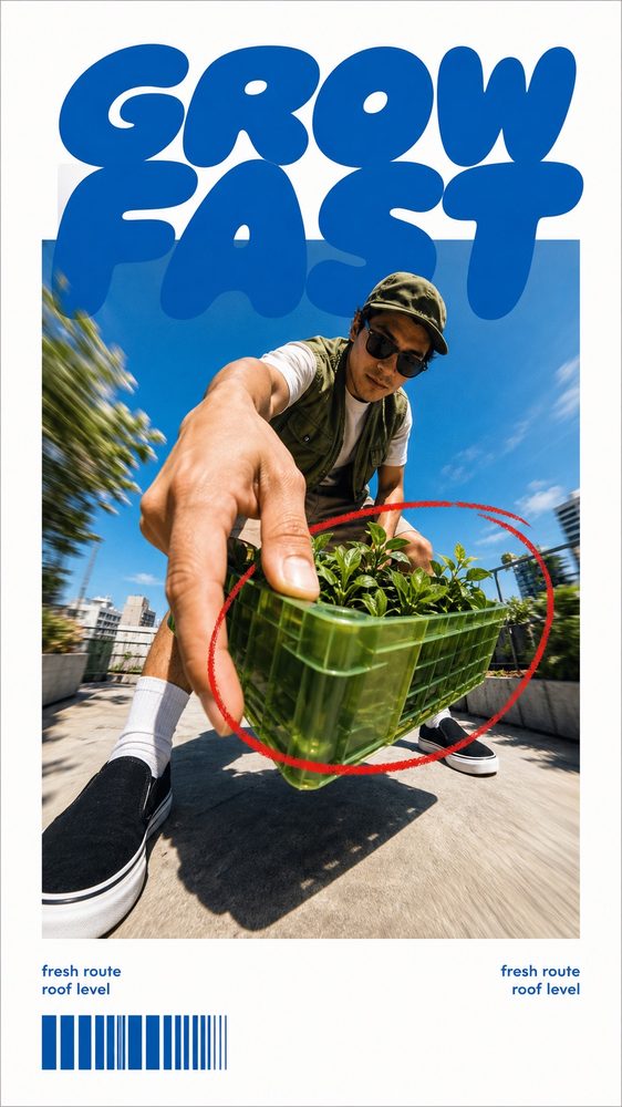 Blue Bubble Fisheye Action Poster Style