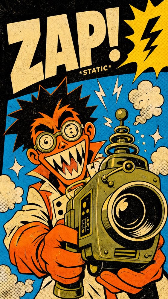 Impact Burst Halftone Comic Poster Style