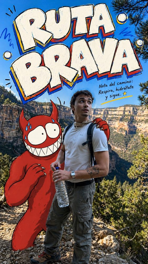Mountain Trail Monster Doodle Poster Style