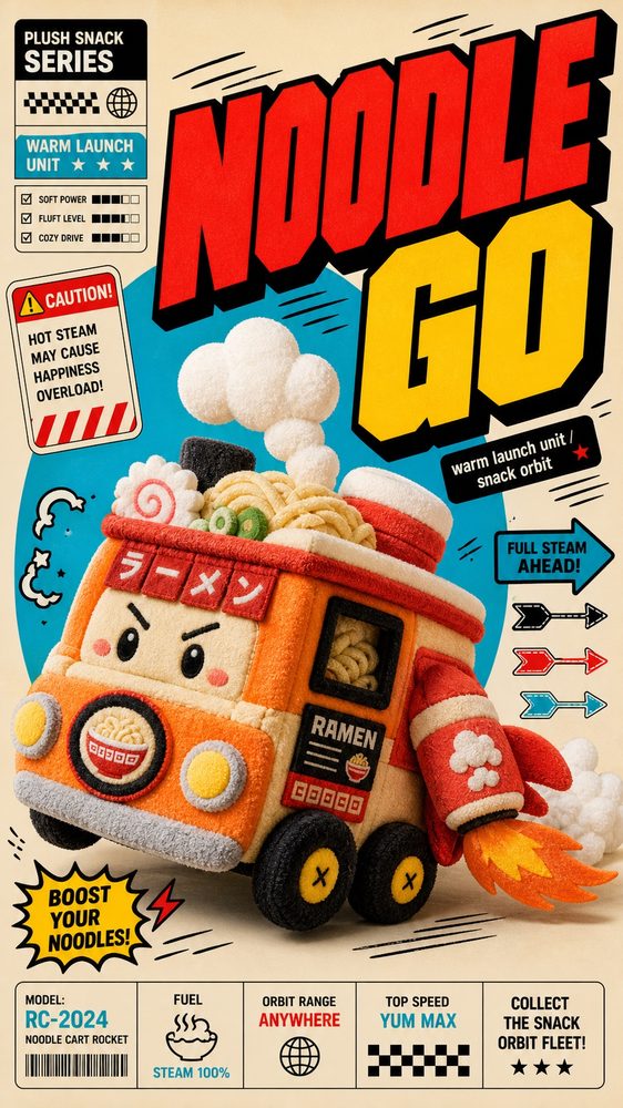Plush Comic Toy Product Poster Style