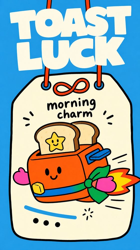 Sky Blue Lucky Tag Doodle Poster Style